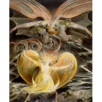 РЕПРОДУКЦИИ НА КАРТИНИ Големият червен дракон и жената, облечена в слънцето (1805)